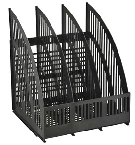 лоток вертикальный 3 отдела,  сборный, сетчатый, черный, лт454 лтв-01470 /стамм