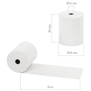 чековая лента 80мм*50м*12мм термослой наружу 115376 /br изображение чековая лента 80мм*50м*12мм термослой наружу 115376 /br