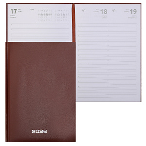 ежедневник 2026 /attomex orion а5 336с бумвинил с поролоном коричневый 2332634