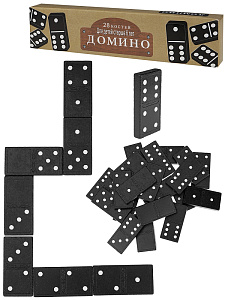 домино деревянные фишки в коробке 21,5*5*2,5см an02563 /рыжийкот