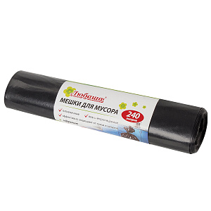 мешки для мусора 240л 5шт/рул. пвд 30мкм, 90*130см 605338 /любаша