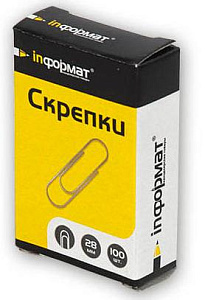 скрепки 28мм 100шт. рсм28-100 /inформат изображение скрепки 28мм 100шт. рсм28-100 /inформат
