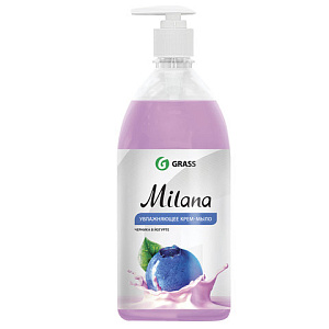 крем-мыло 1л milana с дозатором черника в йогурте 126301 /grass