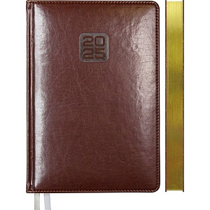 ежедневник датированный /devente а5 352с bravo. 7бц, исккожа,  поролон, золотрез, коричневый.2232504