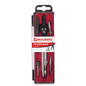 готовальня 5предм. klasse (циркуль 135мм, 2 встав,грифель,держатель) пласт.пенал 210658 /br изображение готовальня 5предм. klasse (циркуль 135мм, 2 встав,грифель,держатель) пласт.пенал 210658 /br