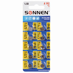 батарейка sonnen alkaline 192a (g3, lr41), алкалиновая 455603