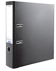 орднер 75мм р двухстороннее pvc, метал.окантовка, торцкарман, черный. 059012001 /workmate