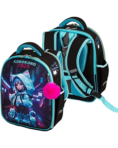 ранец эргономический junior korokoro 35*27*13см, 800г, 1о, 2к, светоотр., 7033507 /devente