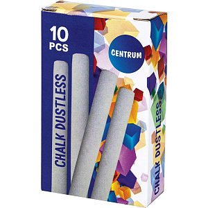 набор белых круглых мелков 10шт. длина 85мм, диаметр 11мм, 82445 /centrum