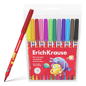 фломастеры 12цв jolly friends, с печатью на корпусе 62938 /ek