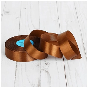 лента атласная 20мм*33м темно-коричневая №098 /gamma
