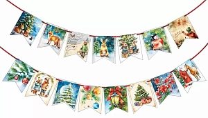 гирлянда новогодние флажки! 2м 15 фл. 70000845 /мирпоздр