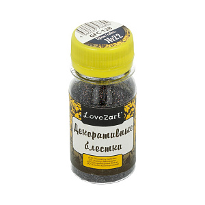 блестки декоративные 20г 0.2мм, в банке, графитовые, gfc-128 №22 /love2art