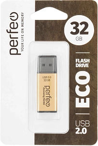флэш карта 32gb perfeo usb e03 economy series золото