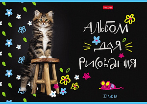 альбом 32л для рисования на скобе /hatber мурчат коты 32а4в 074717